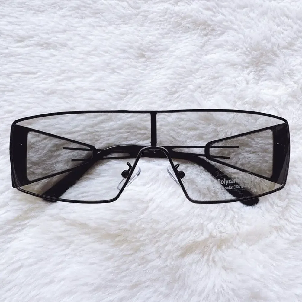 Shane Clear Black Wrap-Around Sunglasses